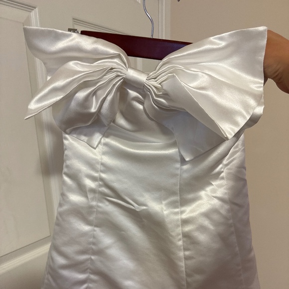 Lulus White Dress with Bow - Picture 1 of 3